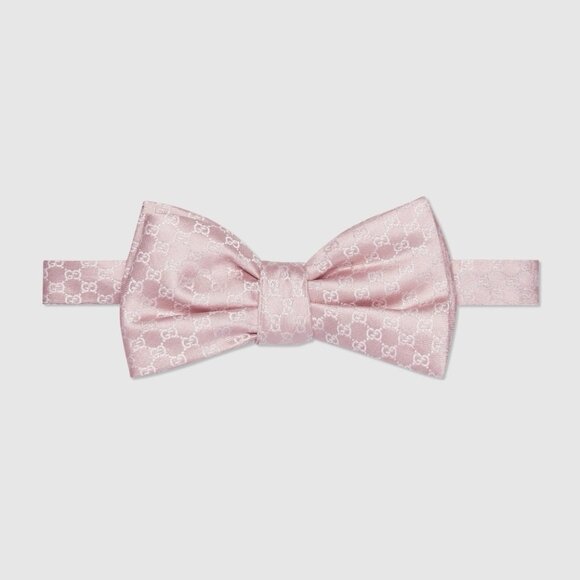 NEW GUCCI SILK BOW PINK GG 100% Authentic